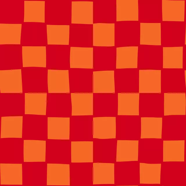 Bettwäsche Karo Liebe in rot & orange
