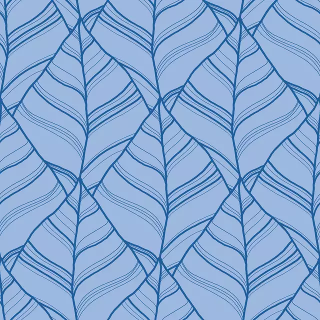 Kissen Streifenliebe Blätter 2 Blau