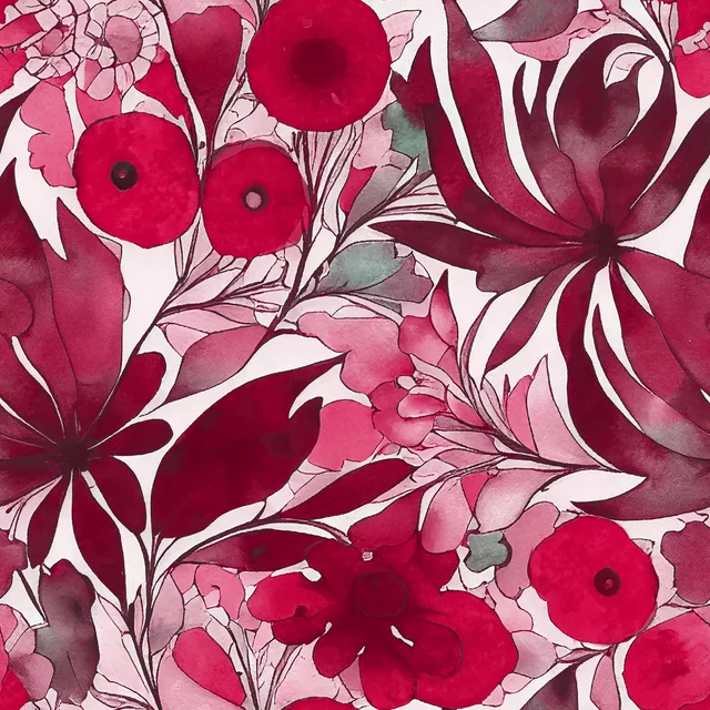 Kissen Red Fantasy Summer Garden