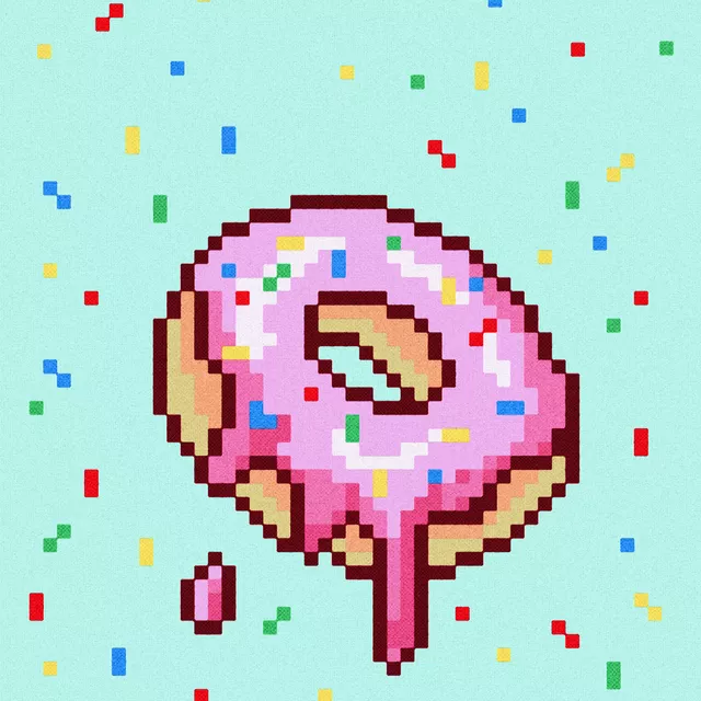 Servietten Pixel Donut