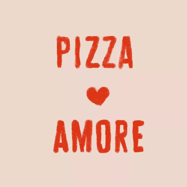 Kissen Pizza Amore Rot Auf Beige