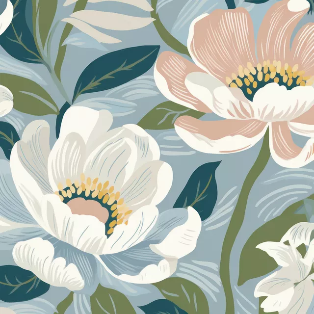Kissen Midcentury Modern Floral 1