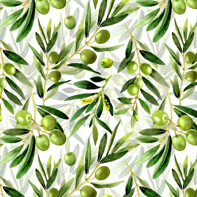 Tischdecke Oliven Zweige und Früchte