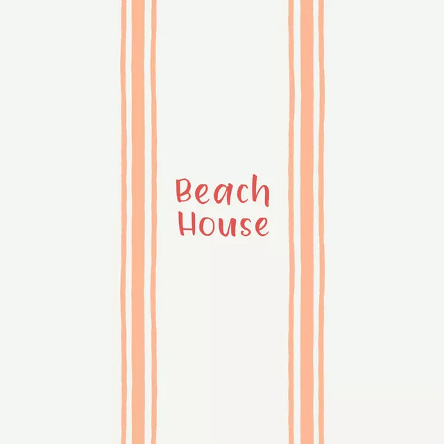 Textilposter Beach House coral