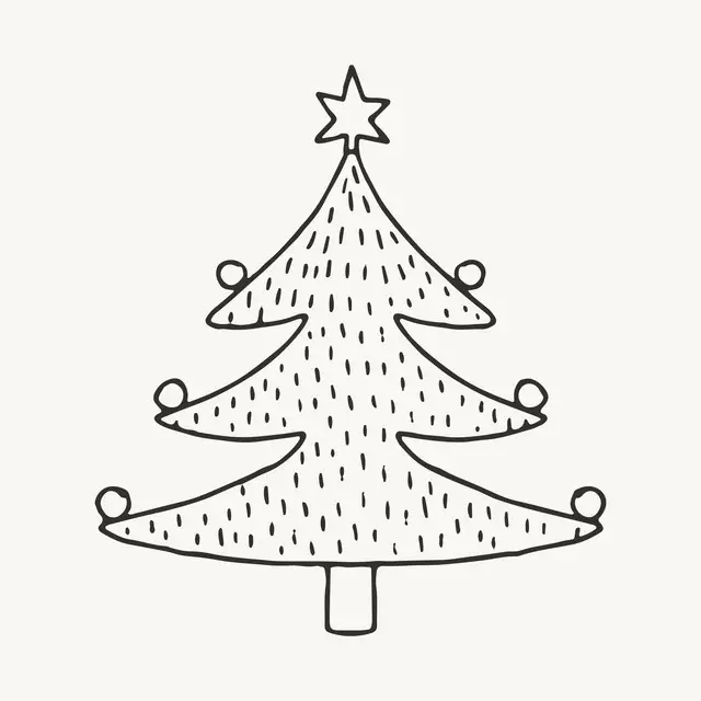 Textilposter Christmas Tree charcoal beige