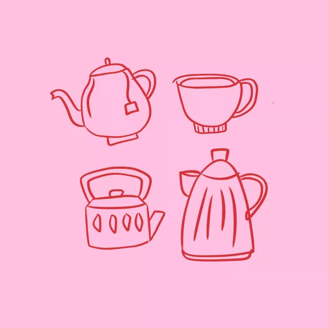 Kissen Kaffee Tee Pink