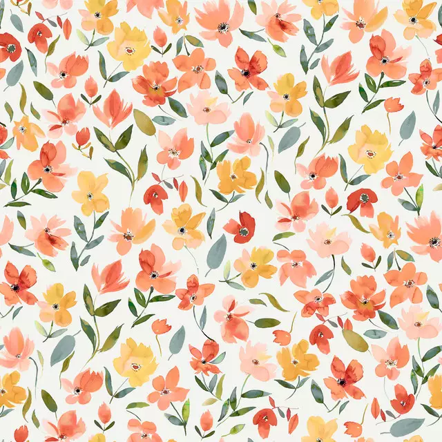 Textilposter Spring Fresh Flowers Orange