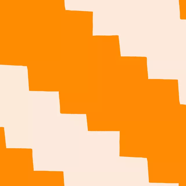 Bankauflage Treppe Orange Creme Zickzack