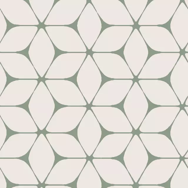 Raffrollo Floral Tiles green