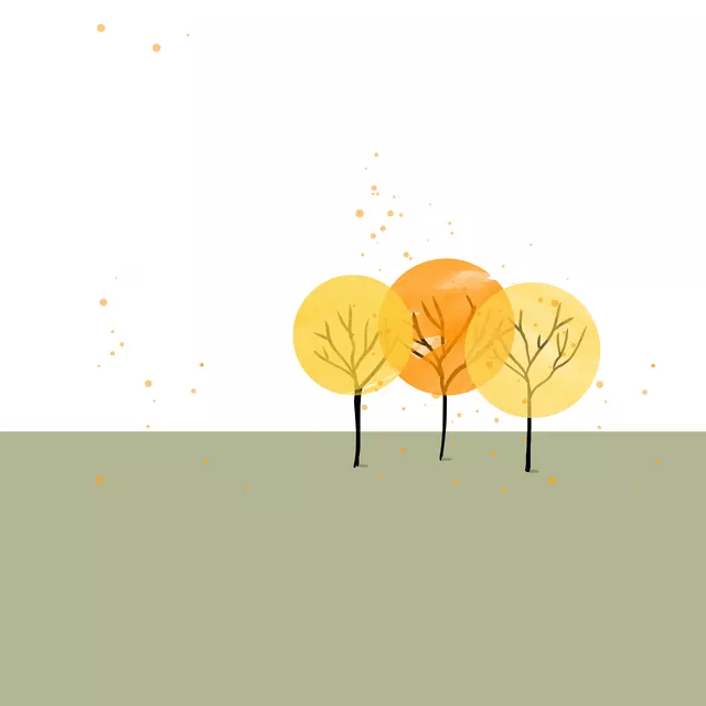 Servietten Drei Herbst Bäume