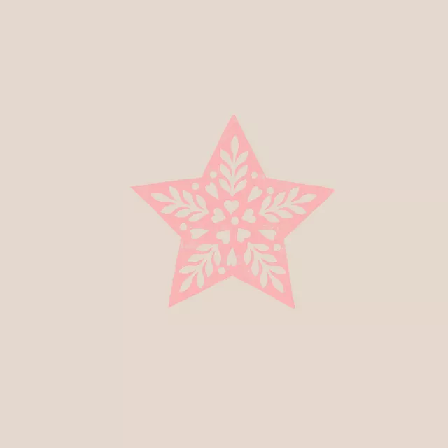 Kissen Stern beige + rosa