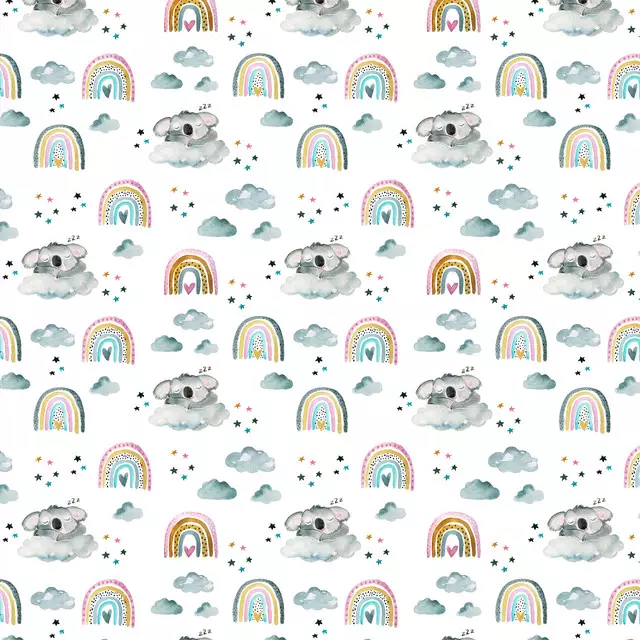 Bettwäsche Koala mit Regenbögen