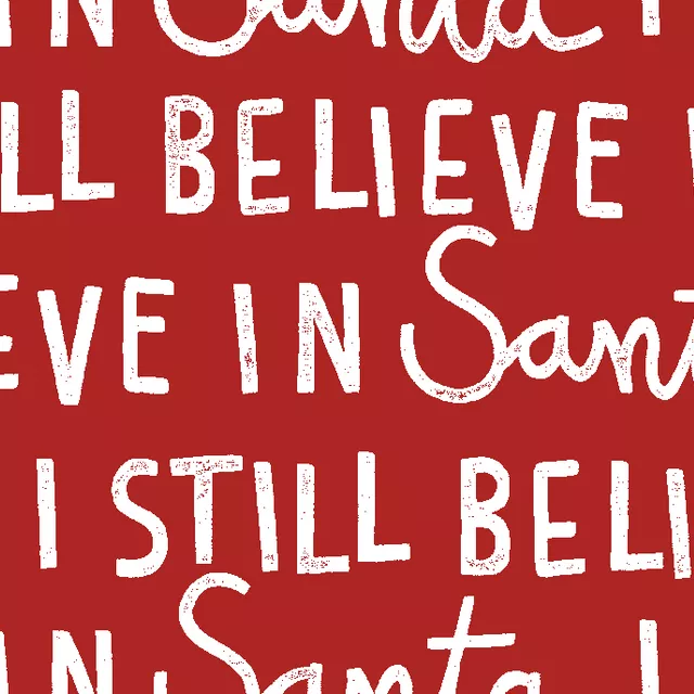 Bodenkissen I Still Believe in Santa rot