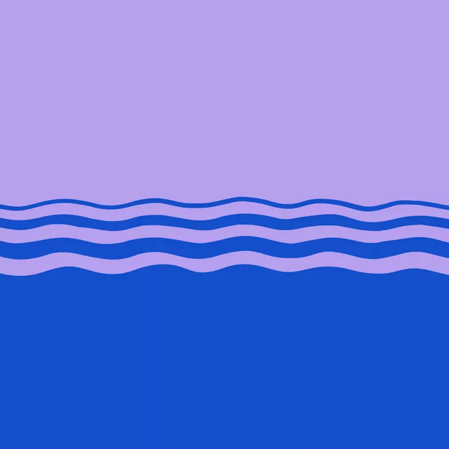 Kissen Wellen Colorblocking Lila Blau