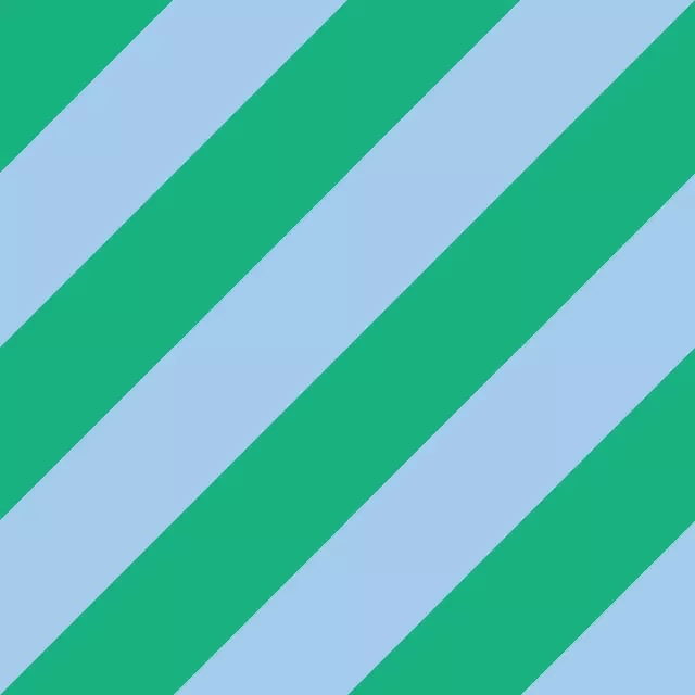 Kissen Diagonale Streifen Grün & Blau