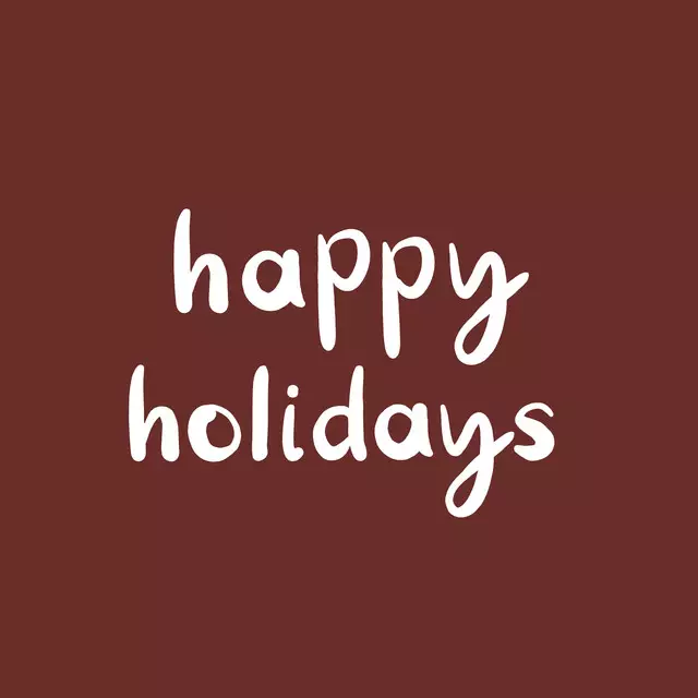 Textilposter Happy Holidays brick red