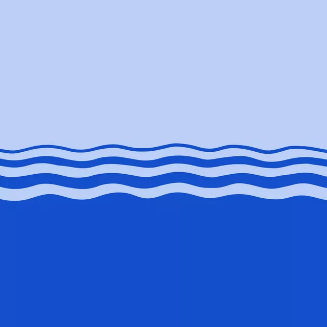 Kissen Wellen Colorblocking Blautöne