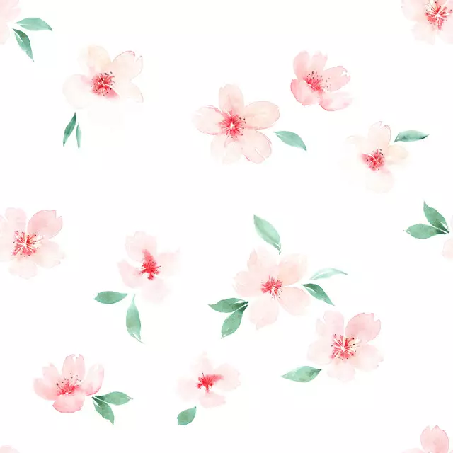 Flächenvorhang Kirschblüten Rosa Weiß