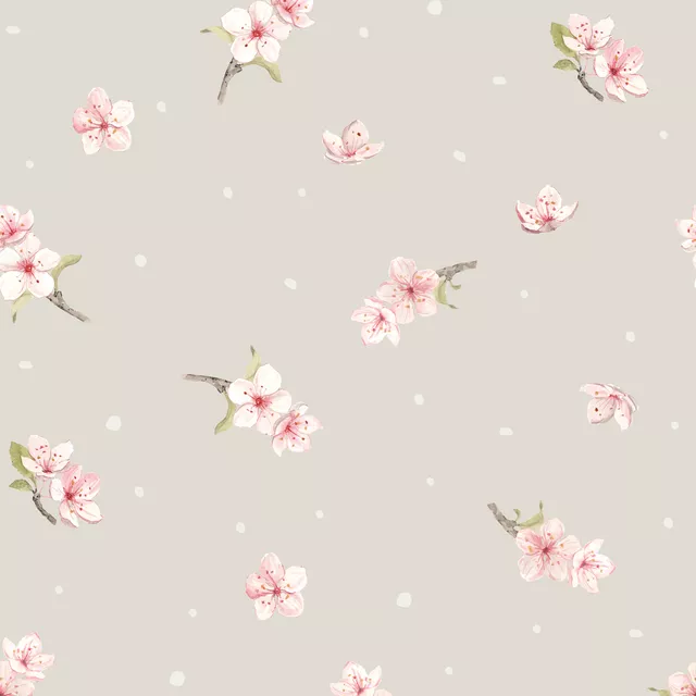 Kissen Landhaus Kirschblüte beige