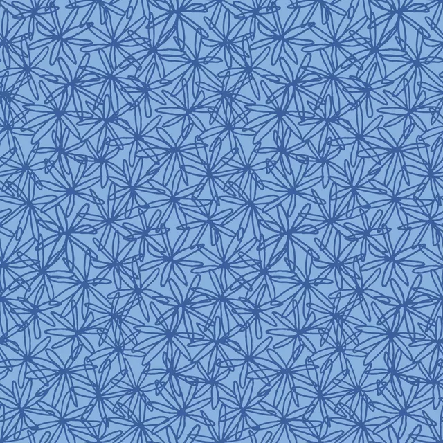 Raffrollo Floral Net blau