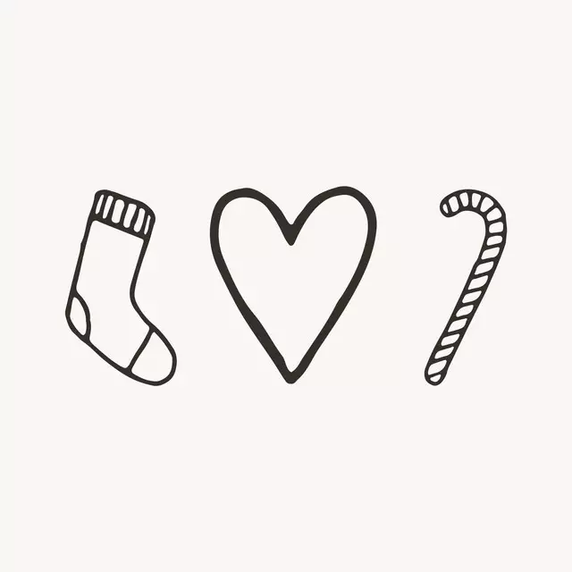 Tischdecke Sock Heart Candy Cane beige