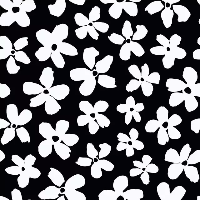 Tischläufer Abstrakte Blüten schwarzweiß