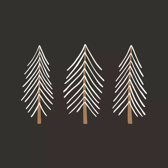 Tischset Winter Forest beige charcoal