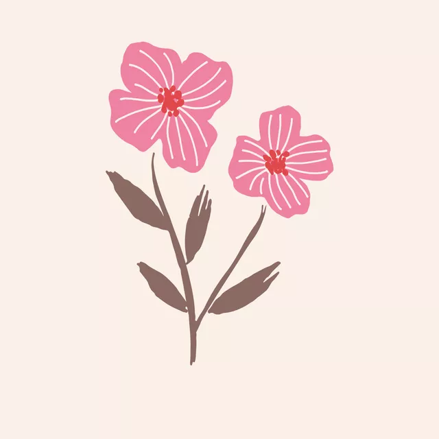 Kissen Floral pink brown