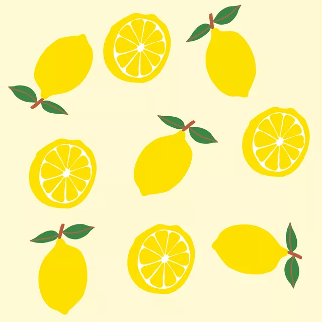 Flächenvorhang Zitronen Muster