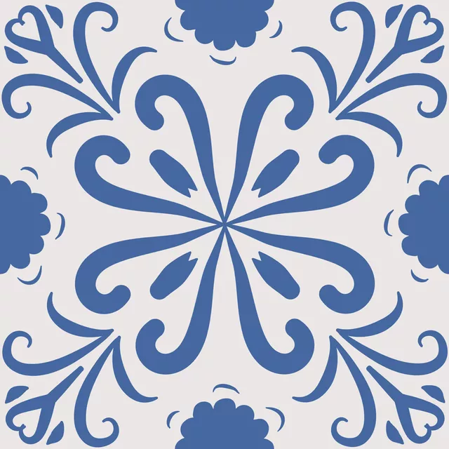 Bankauflage Blockprint Indigo Muster 3