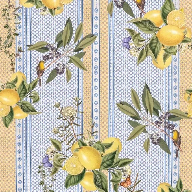 Kissen Provence lemons and stripes 2