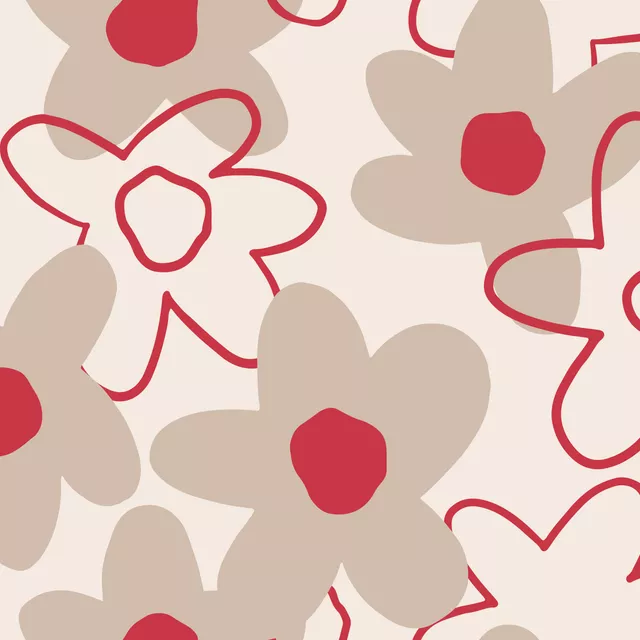 Tischläufer Spring Flower Pattern rot