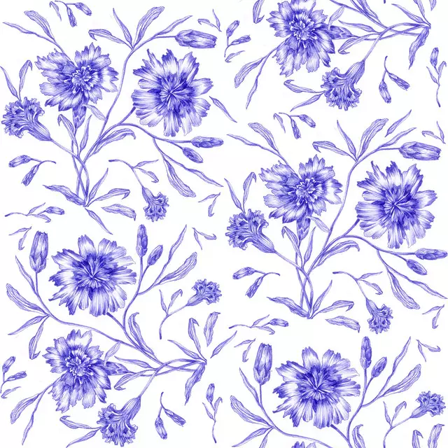 Sitzkissen Carnation blue flower