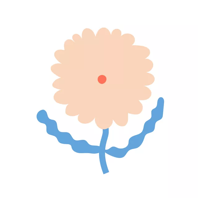 Kissen Liva Flower Peach-Blue
