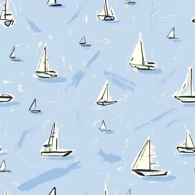 Kissen Segelboote Blau