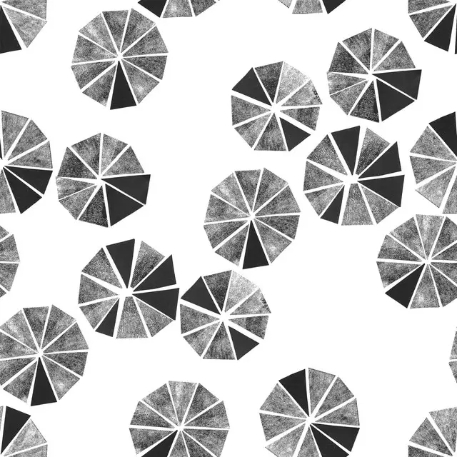Textilposter Zigzag Dots Black&White