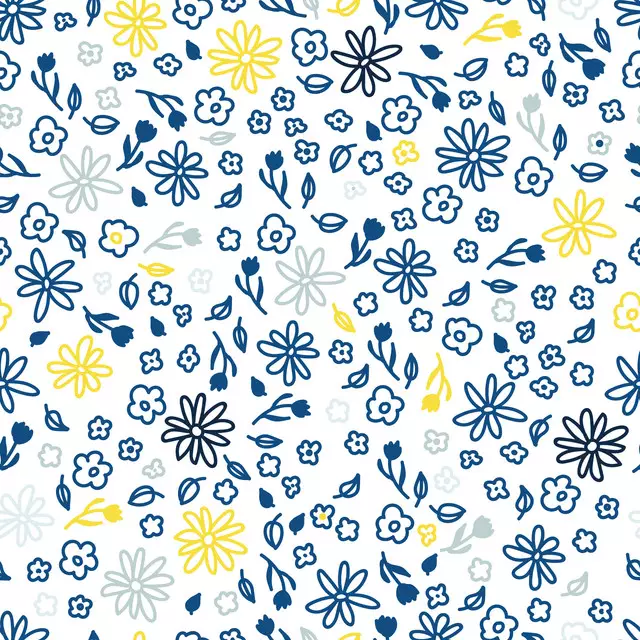 Tischläufer Sommerblümchen Gelb-Blau
