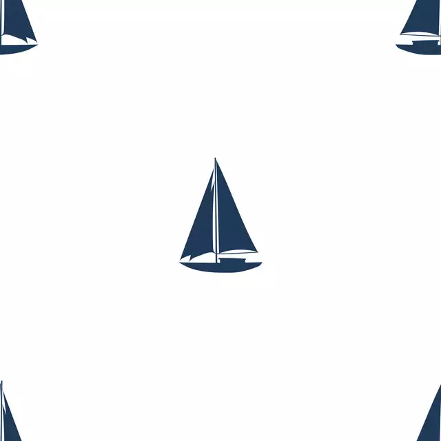 Bettwäsche Segelboot white navy