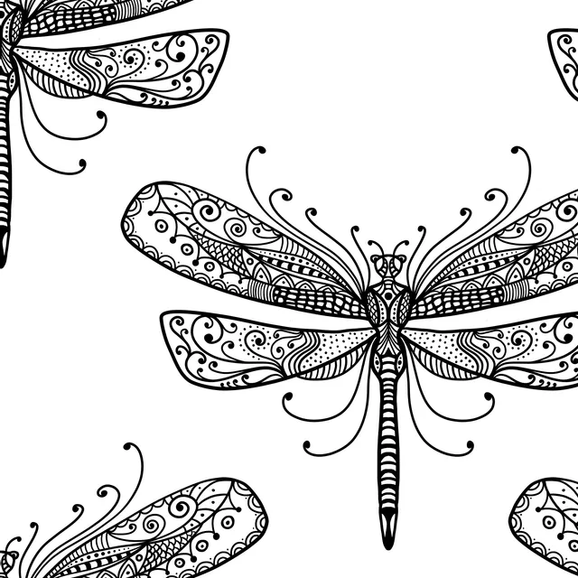 Flächenvorhang Dragonfly Doodle