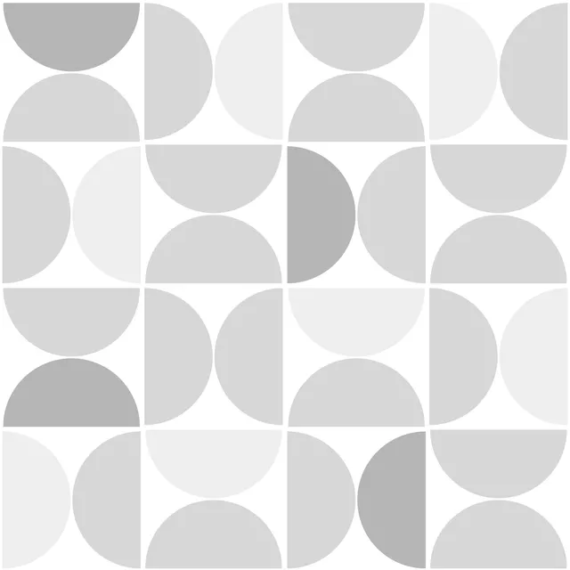 Flächenvorhang Muster Halbkreise Grau