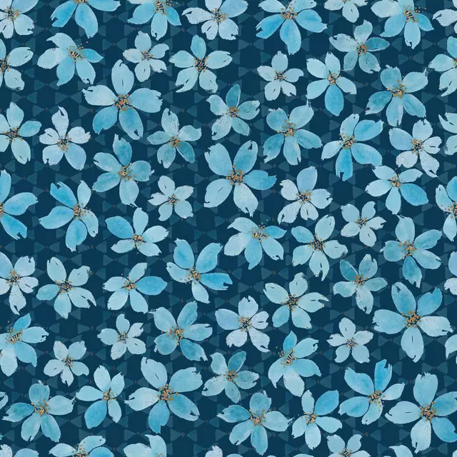 Kissen Blaue Blüten