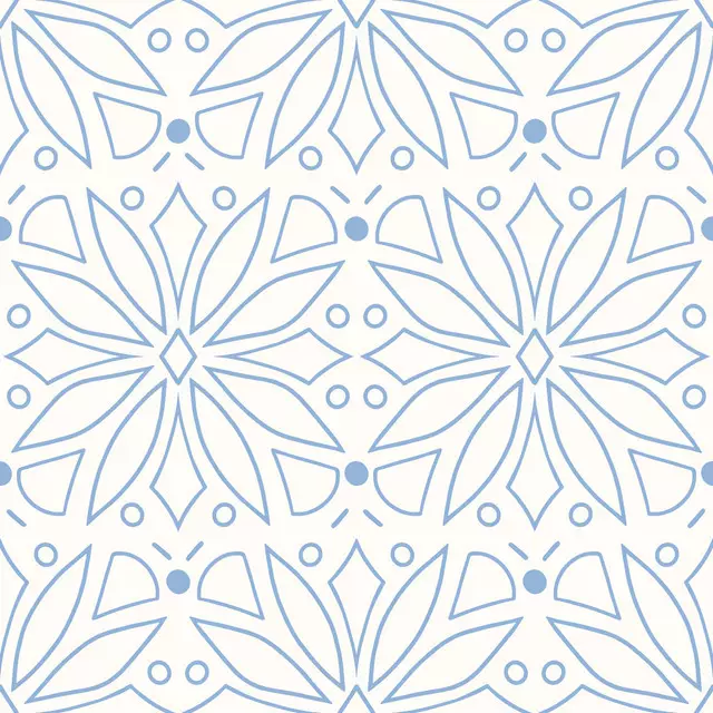 Bettwäsche Geo Flower Blue on White