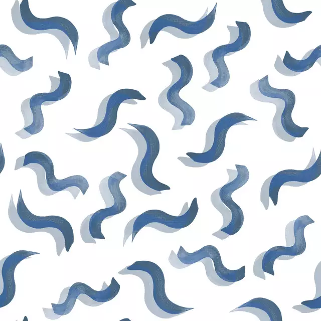 Kissen Abstrakte Wellen dunkelblau