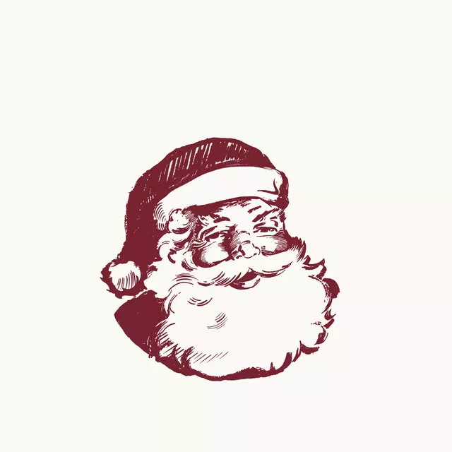 Kissen Weihnachtsmann Dunkelrot