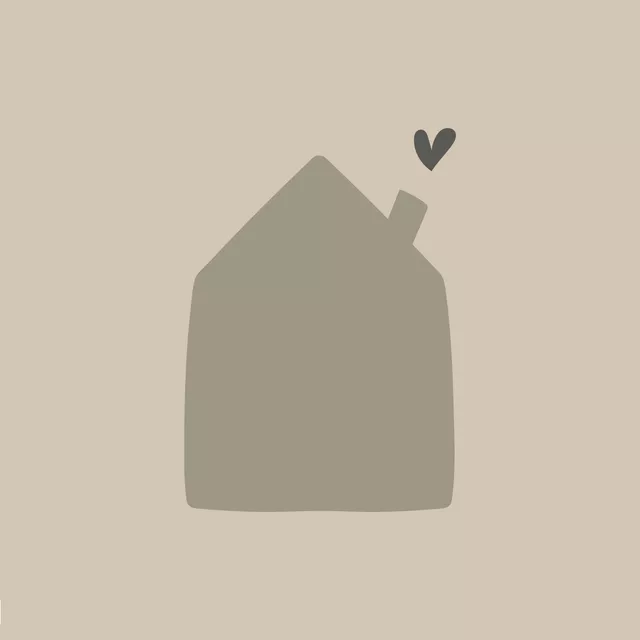 Kissen Haus Mit Herz Grau Beige