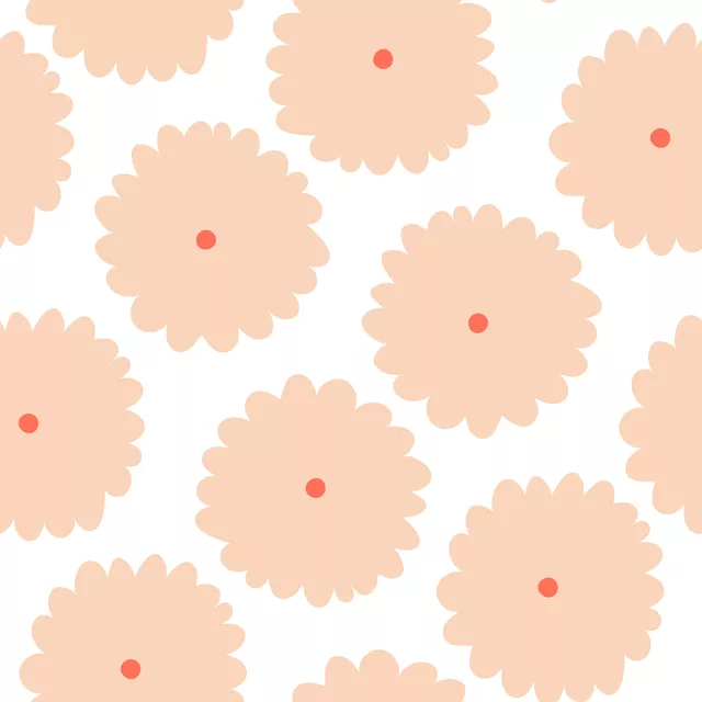 Bodenkissen Liva Flowers Pattern Peach