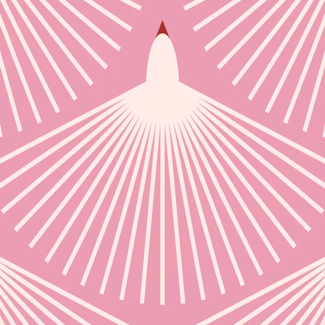 Raffrollo Graphic Bird pink