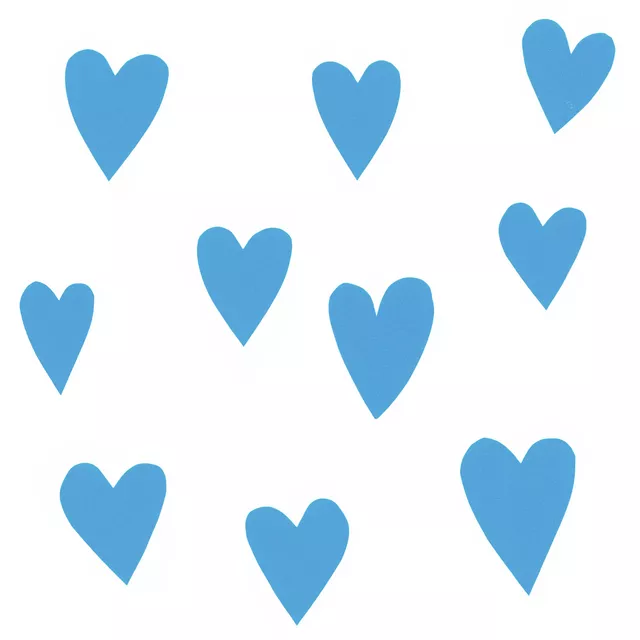 Kissen hellblaue Herzen