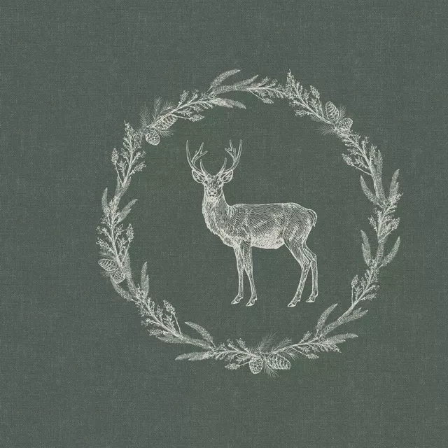 Flächenvorhang Nordic Deer wreath I