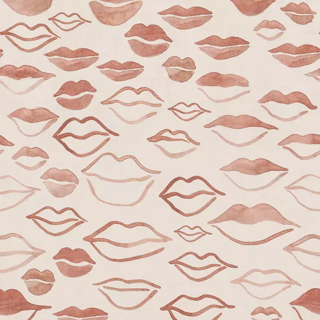 Raffrollo Lineart Kiss Abstract Lips